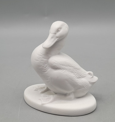 Rosenthal Figur Ente K 128 Biskuitporzellan 7,5 cm Vogel Porzellan weiß