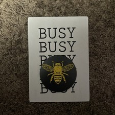 Busy Bee Plaque Sign Bumble Bee Decor Wood Bee Sign Rustic Bee Sign