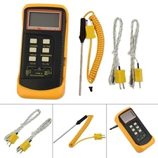Dual Channel K-Type Digital Thermocouple Thermometer,6802 II, 2 Sensors + Probe