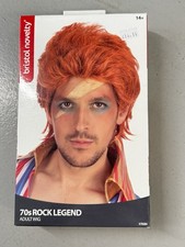 SEFIRST Peluca Hombre Años 70-80 – Estilo Mullet Rock Hippie Con Gafas Y Red, Disfraz Para Carnaval Y Halloween