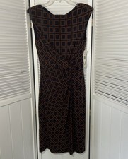 Lauren Ralph Lauren Womens 6 Dress NWT Black Brown Sheath Money Chic Academia