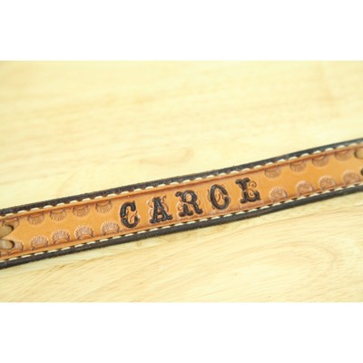 Vintage Hand Tooled Leather Western Belt Carol Name Cowgirl  display picture 2