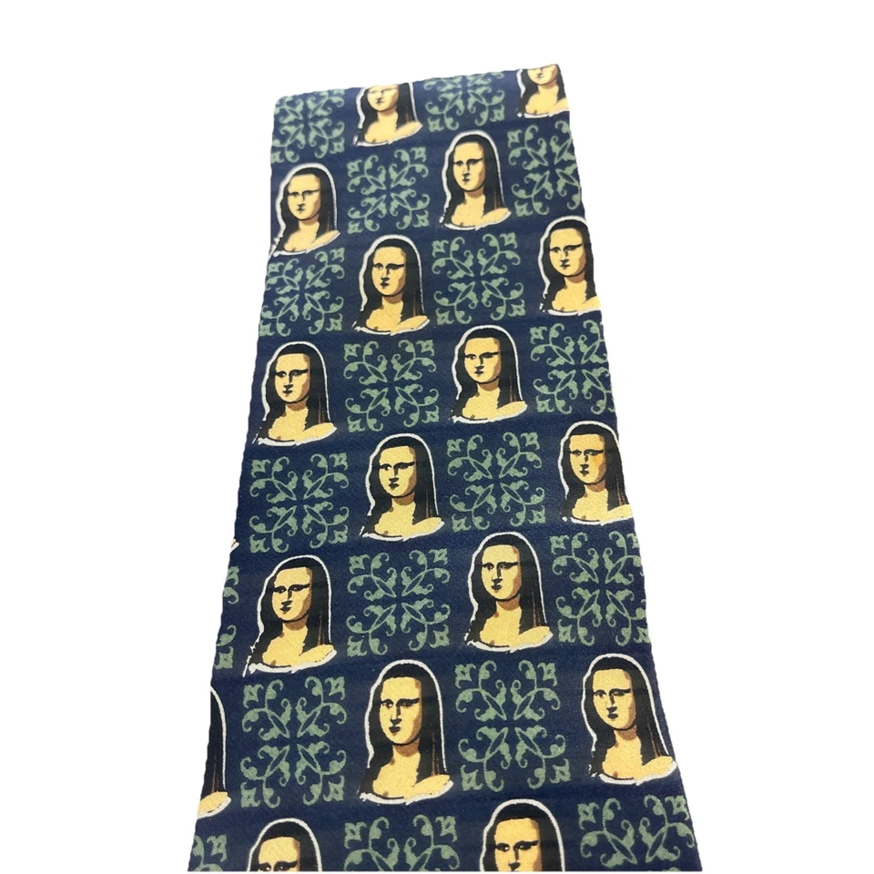 Corbata Mona Lisa Vicky Davis 100% Seda "Mona Vicky" Azul Marino 4"x58" Foto 3 de 4