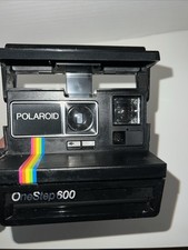 VINTAGE POLAROID ONE STEP 600 LAND CAMERA RAINBOW STRIPE UNTESTED