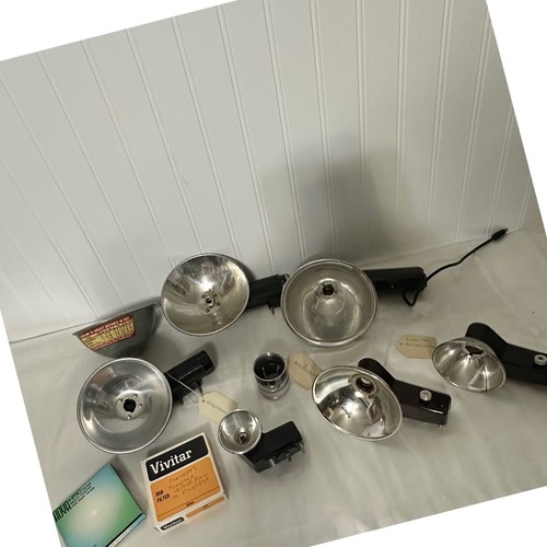 Kodak Vivitar Hoya Camera Flash & Filter Lot Vintage Silver Good Mixed Untested