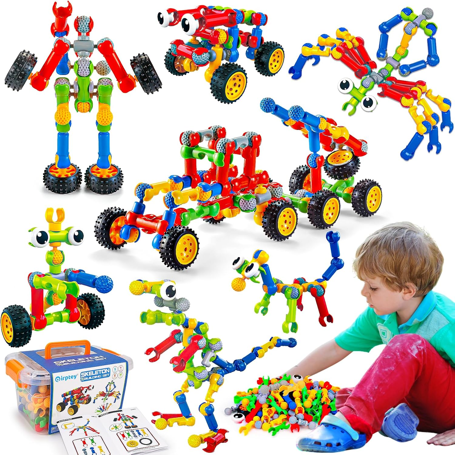 Kids STEM Building Toys for 3 4 5 6 7 8+ Year Old Boy Girl Birthday Gift, 125 Pc