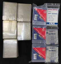 200 Total 3" x 4" Top Load Holders (75 Cardboard Gold) and 300 Card Sleeves READ