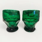 Set Of 2~Vintage Anchor Hocking Georgian Forest Green 8oz Drinking Glasses