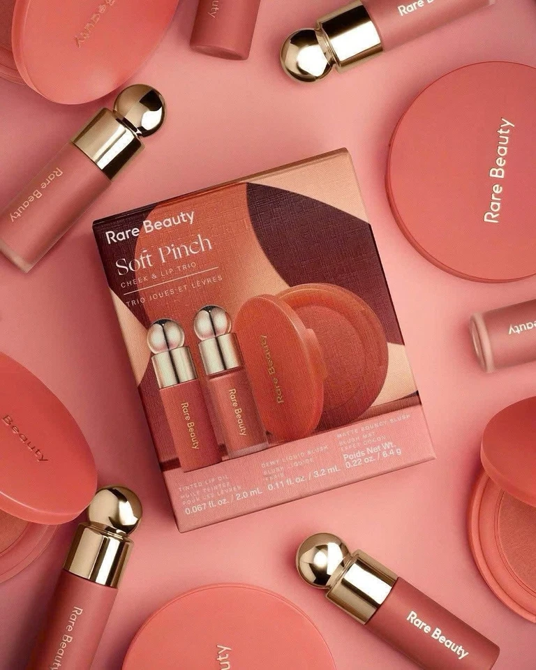 RARE BEAUTY BY SELENA GOMEZ Soft Pinch Cheek & Lip Trio Makeup Gift Set BNIB