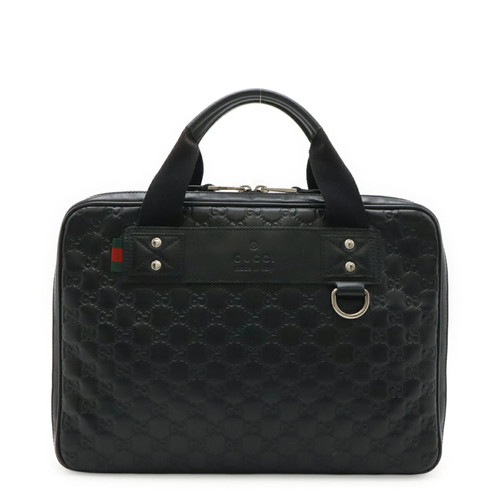 GUCCI Guccissima Rubber PC Case Handbag Leather Black 281905 GZl1ieu4