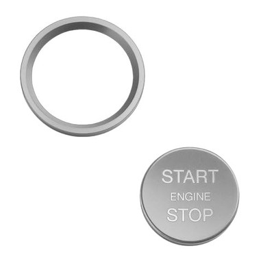 Car Engine Start Stop Push Button Cover, Aluminum Automotive Push Start Silver