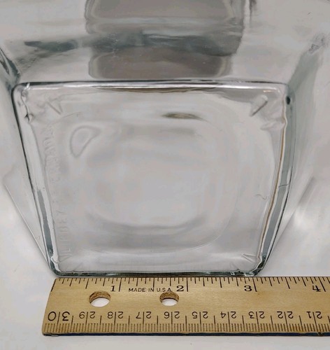VTG Libbey Hexagon Glass Jar Canister Apothecary Kitchen Candy Cookie Wood Lid 6 - Picture 13 of 14