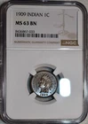NGC MS-63 BN 1909 Indian Head Cent, Razor-Sharp & Semi Proof-Like.