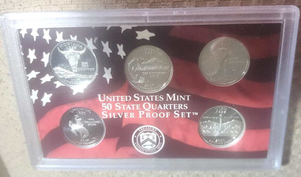 2007 S SILVER STATE QUARTER SET (5) PROOF COINS WITH Box And COA - Image 4 of 4
