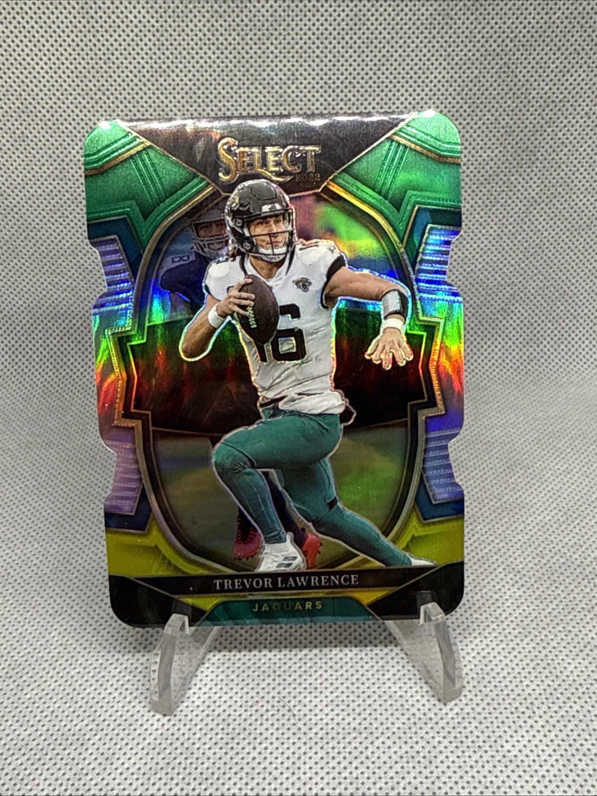2022 Panini Select - Concourse Trevor Lawrence #41 Green & Yellow Prizm Die-Cut