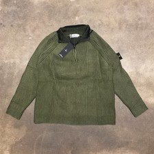 Stone Island Knit Quarter Zip Badge Logo Ribb...