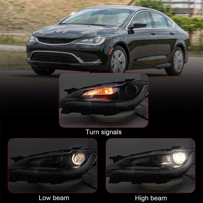 For 2015-2017 Chrysler 200 S Sedan Halogen Headlight  w/o LED DRL Driver Side - Image 3 of 4