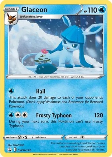 1x Glaceon - SWSH192 - SWSH Black Star Promos Lightly Played Pokemon SWSH Black 