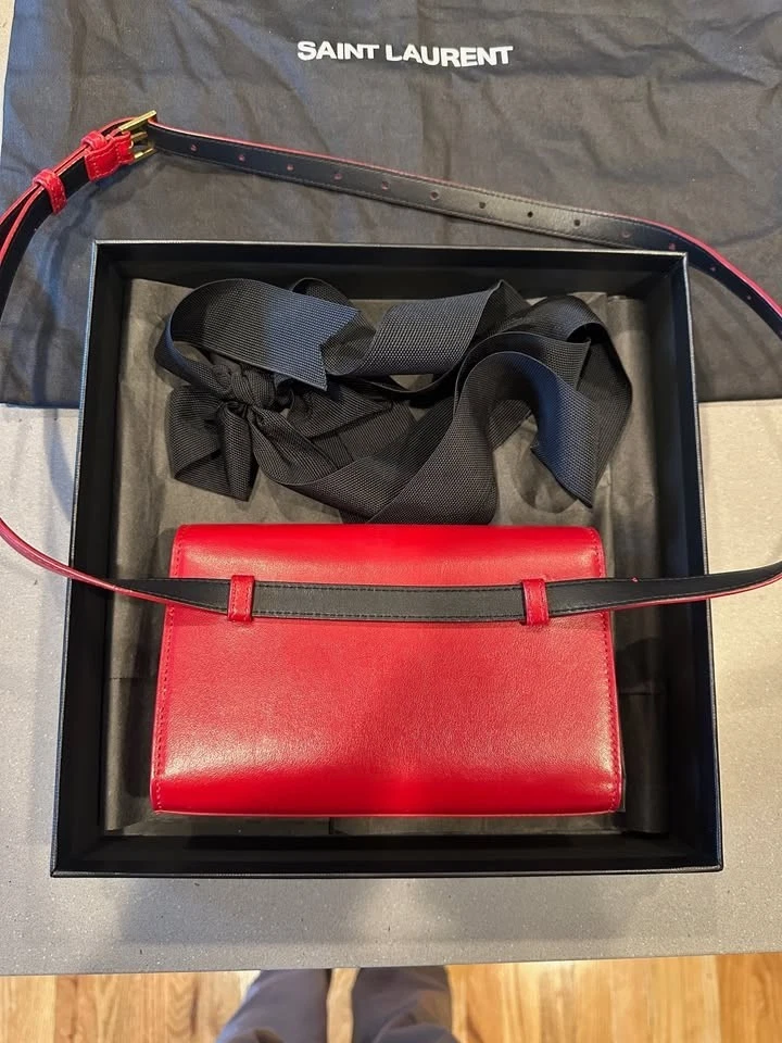 Bolso Cinturón YSL Saint Laurent Monograma Kate Rouge Eros Cuero Talla 85 Foto 4 de 4