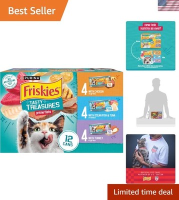 Purina Wet Cat Food Variety Pack, Tasty Treasures Prime Filets With Ocean Fis...