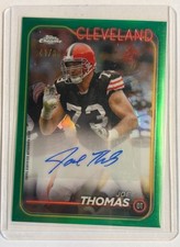 Joe Thomas 2024 Topps Chrome Football Green Auto /99 Cleveland Browns HOF