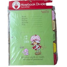 VTG 1980 STRAWBERRY SHORTCAKE American Greetings Notebook Dividers For Binder