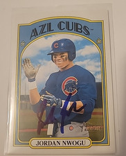 Jordan Nwogu Signed 2021 Heritage Minors Baseball Card Chicago Cubs #54