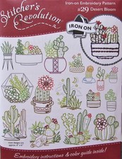 Stitcher's Revolution DESERT BLOOM Cactus Embroidery Transfer Pattern SR-29 NEW