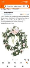 Ling's Moment 9 Ft. Flower Garland for Backdrop Decoration Pink Blush & Cream