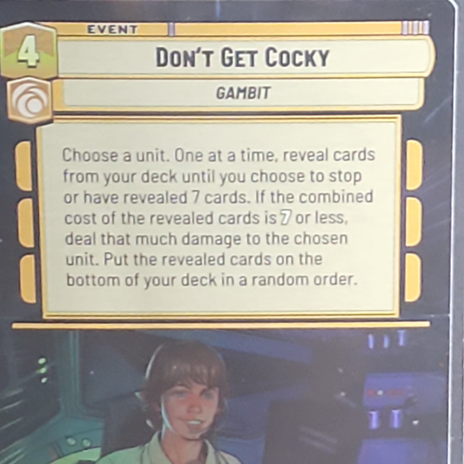 Don't Get Cocky -  Rare Hyperspace Foil SOR #485 Star Wars Unlimited