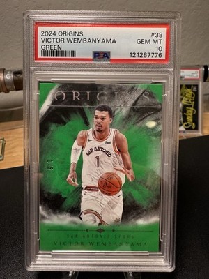Panini 2024 Origins Victor Wembanyama Green #38 /5 PSA 10 Spurs POP 1