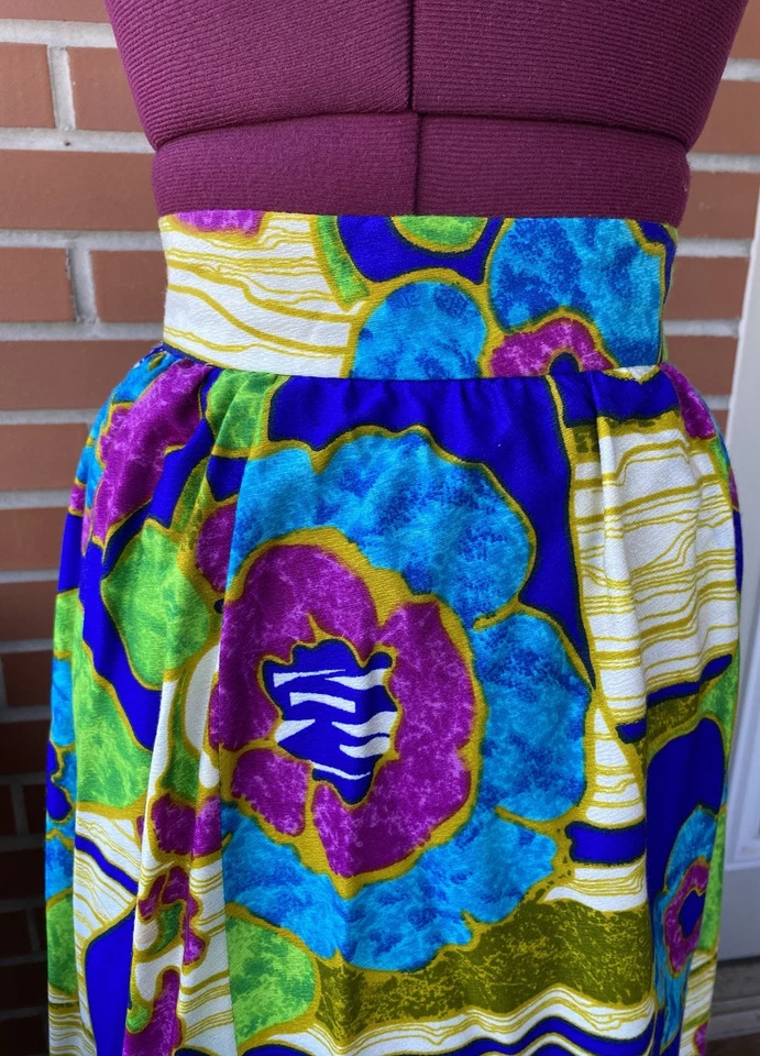 Maxi Falda Floral Vintage Años 70 Alex Coleman Talla XS/S Brillo Día Hippy Usada en Excelente Condición Foto 2 de 4