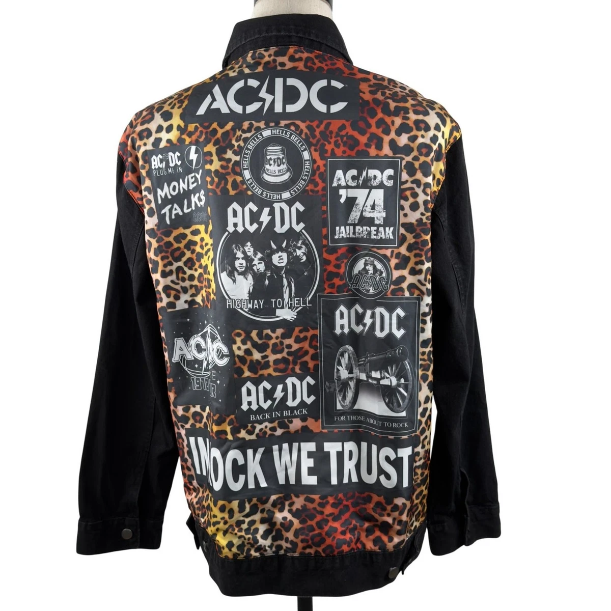 AC/DC Giacca In Denim Blu Ufficiale 'For Those About To Rock' - Taglia S - Nuovo Con Etichette - 2