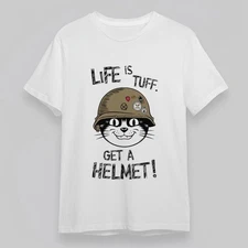 Women's Plus Size Fashion Comfortable Classic T-Shirt Cat With Helmet Slogan Tee