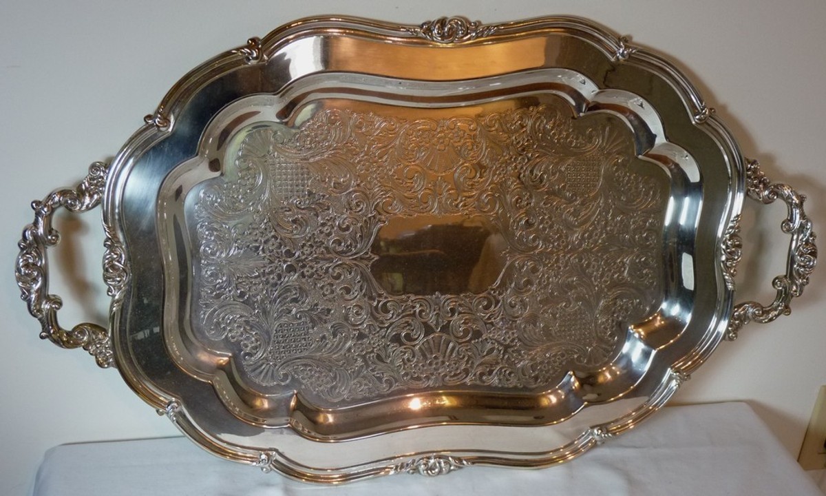 SILVER PLATE OVAL 27 7/8