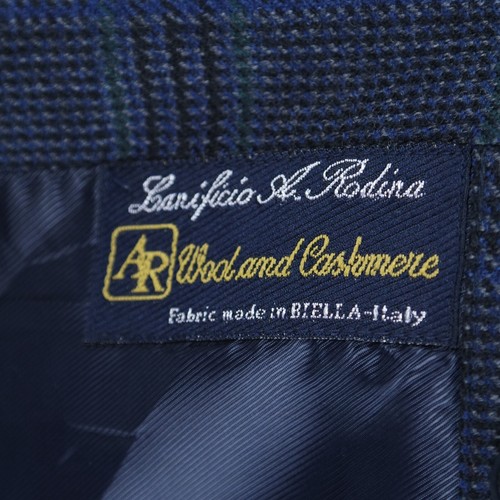 Mens Check Blazer 42R UK Size DIEGO RANIERI Blue Wool Cashmere Sport Coat Jacket - Picture 13 of 14