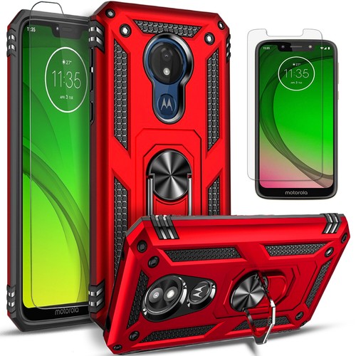 Pour Moto G7 Plus / G7 Power / Play Case Kickstand + Protection en verre trempé - Photo 22 sur 29