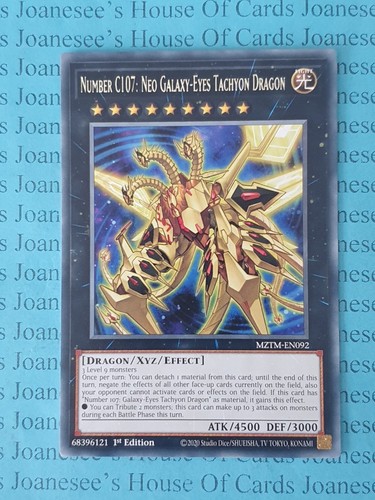 MZTM-EN092 Number C107: Neo Galaxy-Eyes Tachyon Dragon Yu-Gi-Oh Card 1st New - Foto 1 di 3