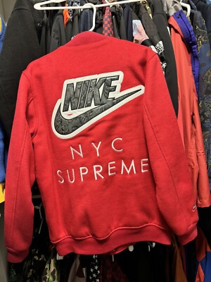 Nike SB x Supreme Varsity Jacket 2007 - Red - Sz Large | eBay