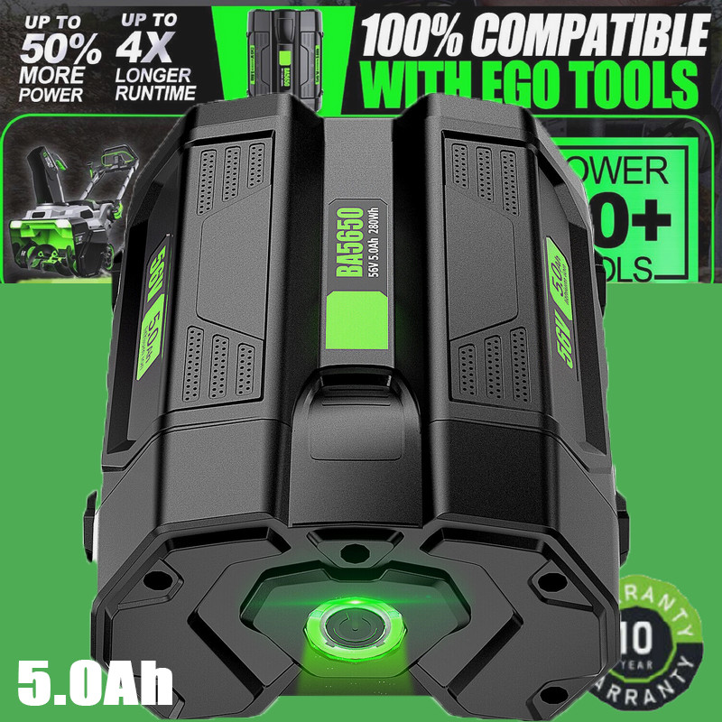 56V Battery 5.0Ah For EGO 56volt BA1400T BA4200 BA2800 Replacement Battery