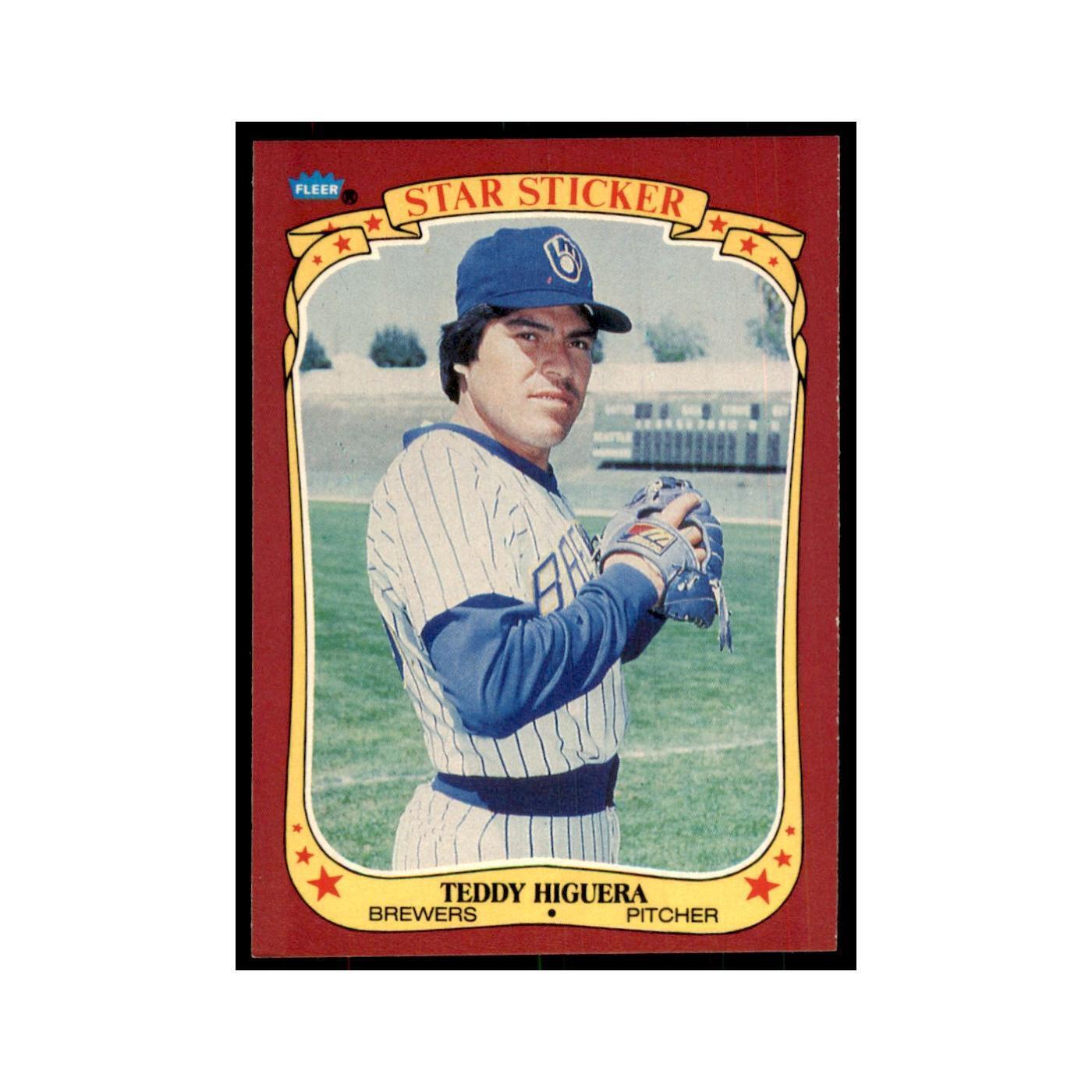 1986 Fleer Star Stickers Teddy Higuera Baseball Cards #59