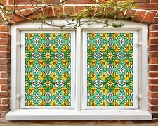 3D Yellow Flower A549 Window Film Print Sticker Cling Stained Glass UV Zoe