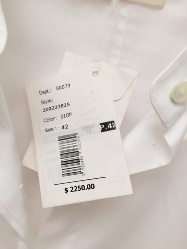 NWT Celine Size 42 White Cotton Long Sleeve Button Down Blouse - Picture 3 of 6