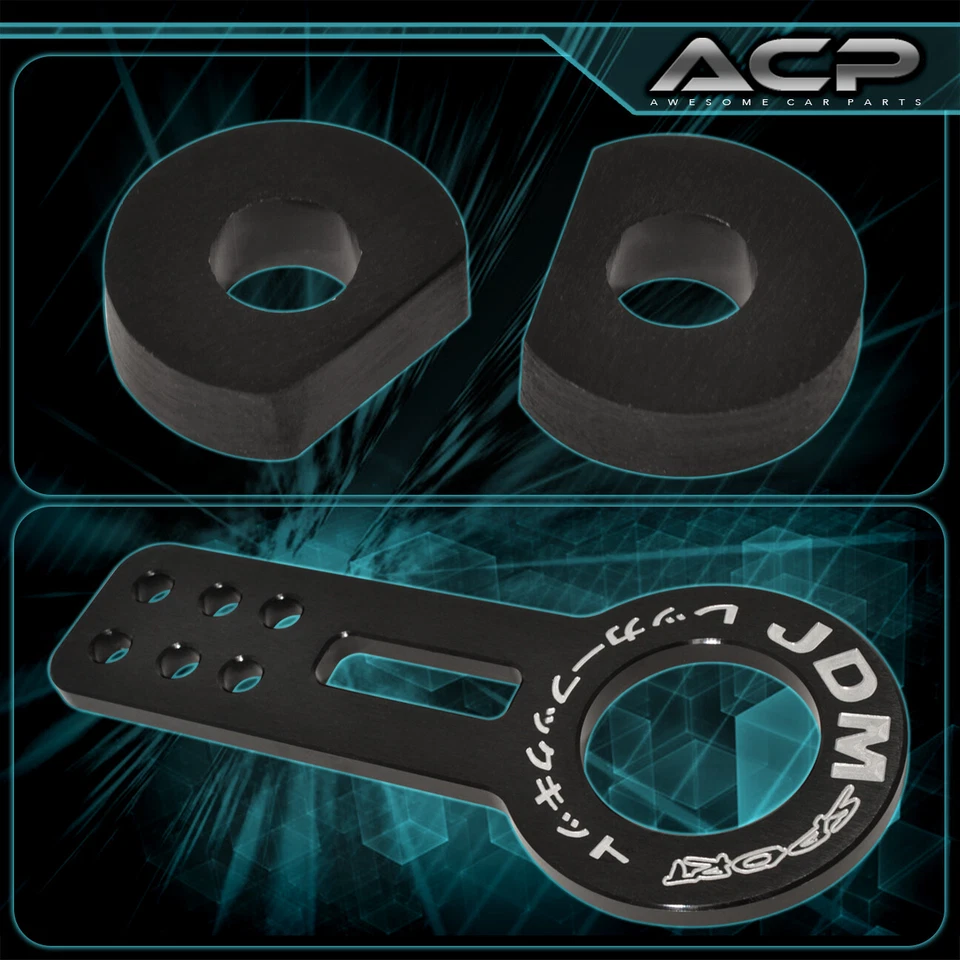 Para Toyota JDM Sport Gancho de Remolque Drift 4000LBS Perno Sólido Kit de Conjunto de Remolque Negro Foto 2 de 3