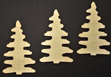 3 Unfinished Wood Tree Sm Cutouts USA Made Craft Christmas Decor Holiday Trees