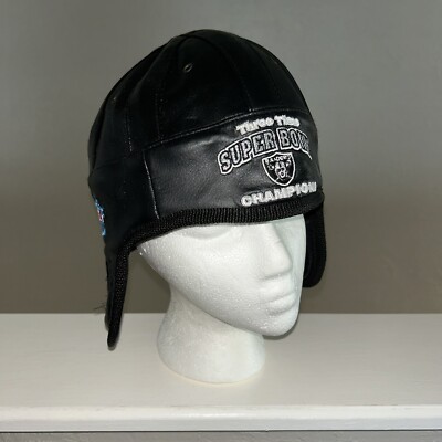 RAIDERS 3 TIME SUPER BOWL CHAMPIONS Reebok Football Faux Leather Helmet RARE 