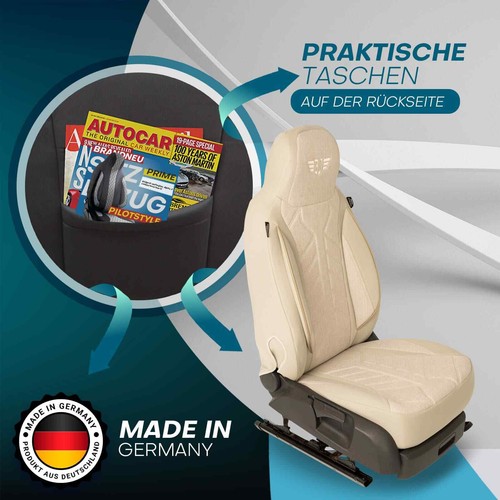 Coprisedili camper Pilot adatti per Bürstner T64 (beige) - Foto 7 di 13