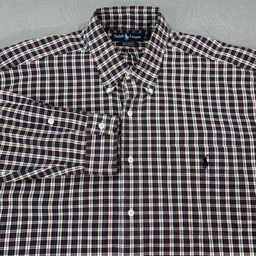 Ralph Lauren Big Shirt Mens Large Oversized Relaxed Button Up Long Sleeve Check - Picture 2 of 7