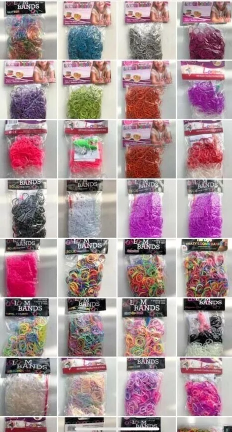 Colorful Silicone LOOM BANDS - 600 Bands & 25 S Clips! - Toys 4 U