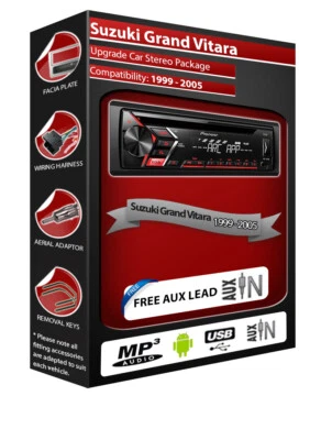 Autoradio Suzuki Grand Vitara, Lecteur CD MP3 Pioneer Avec USB Avant AUX - Photo 1/4
